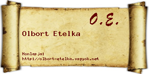 Olbort Etelka névjegykártya